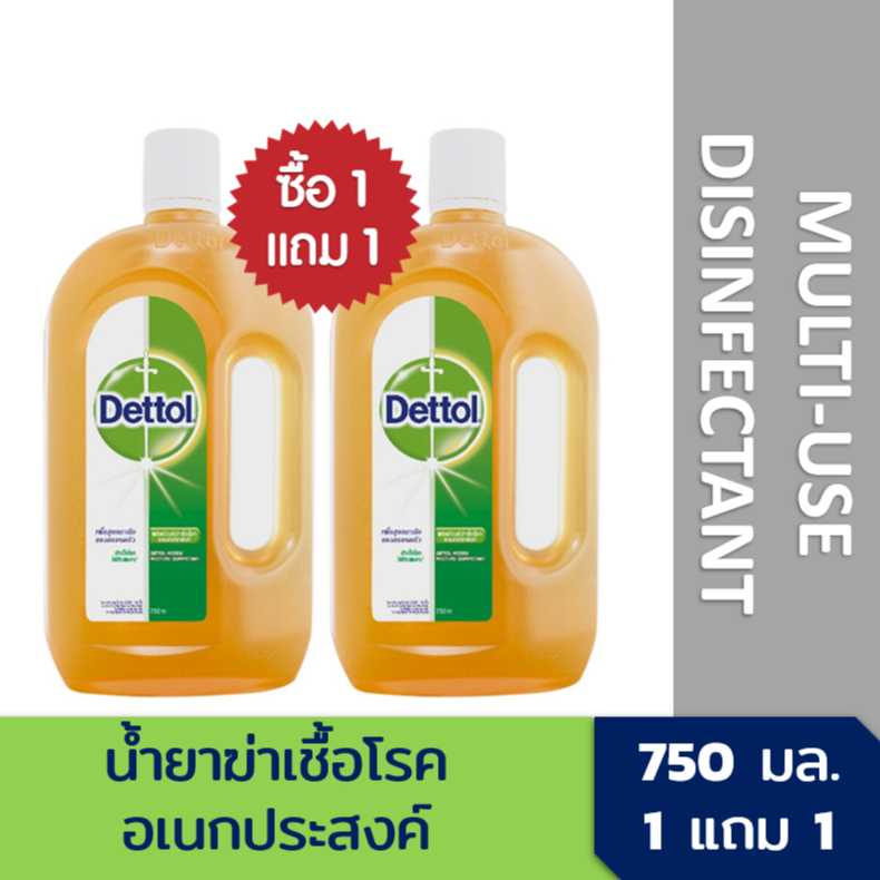 [1 แถม 1] น้ำยาฆ่าเชื้อโรคอเนกประสงค์เดทตอล 750มล. [BOGO] Dettol Hygiene Multi-Use Disinfectant 750m