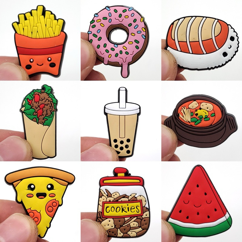 ตัวติดรองเท้า PVC ลายอาหารน่ารัก อุปกรณ์เสริม ตัวติดกระเป๋าEVA - รูปที่ 3