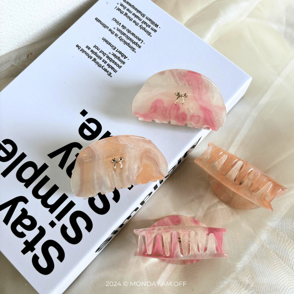 [ส่งไว!] กิ๊บเปลี่ยนสีได้ ทรงพระจันทร์ ติดโบว์ทอง หรูหรา ติดแกลม Moon Hair Claws รุ่น Moondance (8 cm) - รูปที่ 5