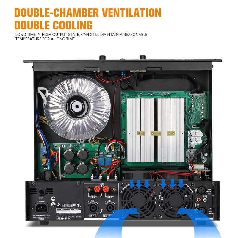 NEW BAXS KT2500 high power 1200w pure post-stage เครื่องขยายเสียงดิจิตอลรองรับการเชื่อมต่อกับอุปกรณ์เสียง 12/15 นิ้ว - รูปที่ 3