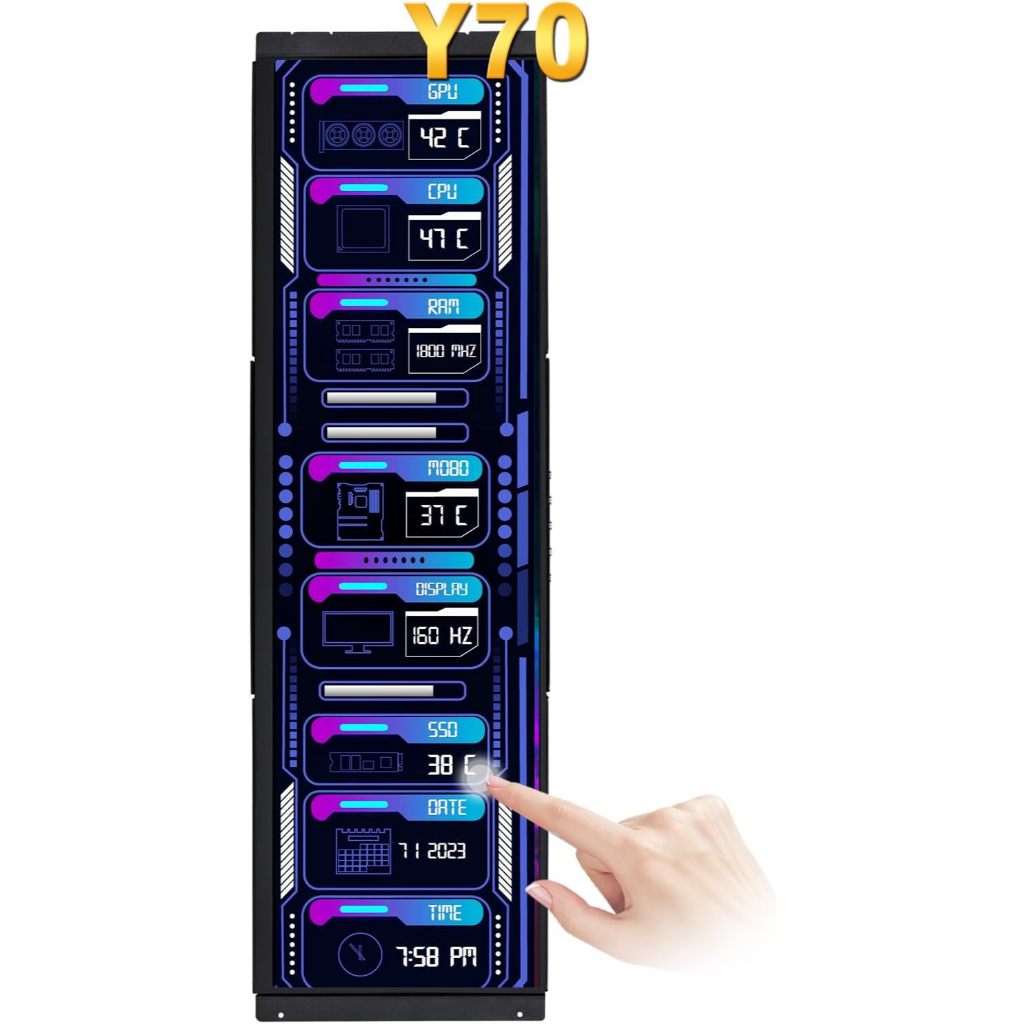 14.5 Inch LCD Touch for Hyte Y70 Monitor 2K 2560x720 IPS Y70 touch infinite Display Upgrade