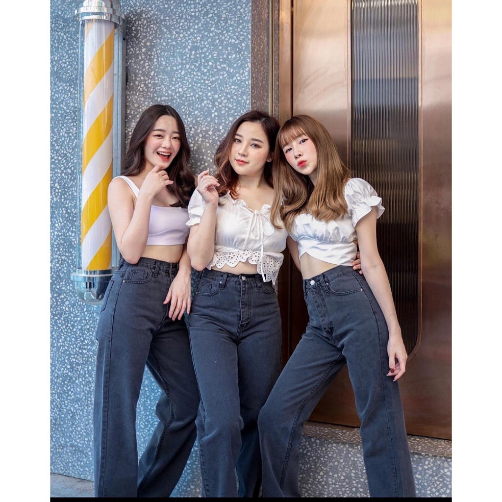 ใส่โค้ด POMPDEC ลดเพิ่ม 20 pompommade : Black jeans (รบกวนอ่านไซส์ก่อนสั่งซื้อสินค้านะคะ)