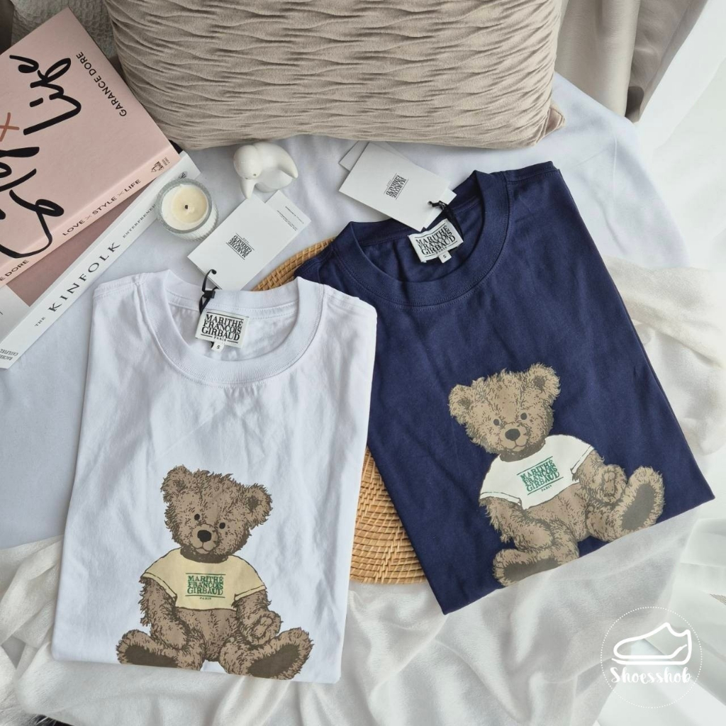 ของแท้ % พร้อมส่ง Marithe Francois DOODLE BEAR TEE เสื้อยืด Marithe ลายหมี