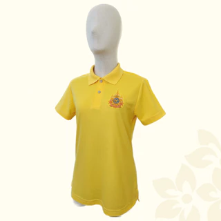 เสื้อโปโลสีเหลืองปักตรา ชาย/หญิง ครบไซส์