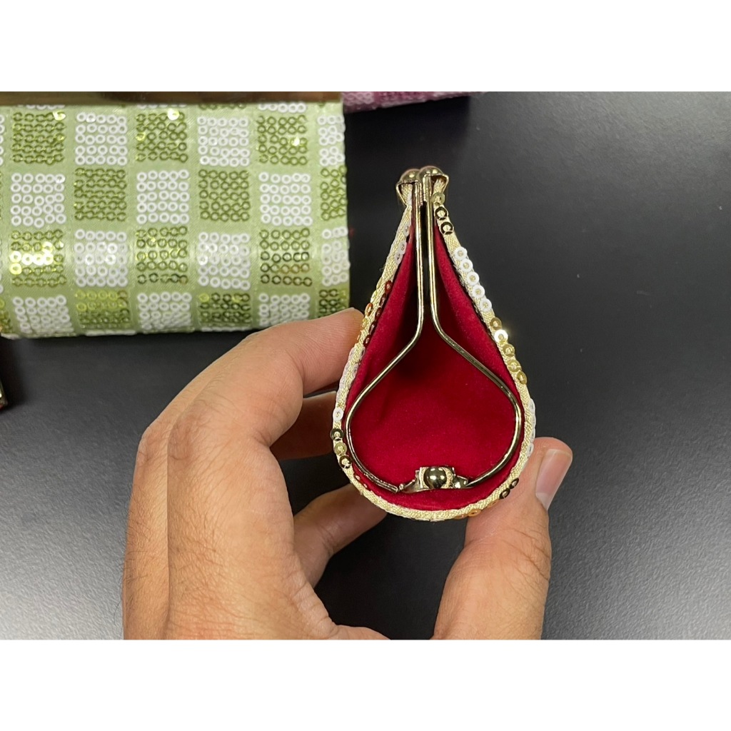 กระเป๋าป๊อกแป๊ก ใส่เหรียญวิบวับ กระเป๋าปิ๊กแป๊ก บัตรเครดิต แบงค์พับครึ่ง ของชําร่วย  ขนาด 10.5 x 7.5 ซม - รูปที่ 3