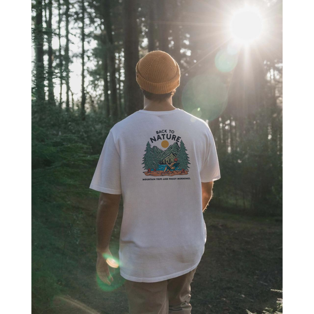 (พร้อมส่ง) เสื้อยืด Mountain trips and foggy mornings.{ Nature } - cotton100%