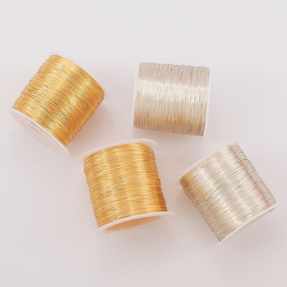 ลวด สีไม่ลอก สีเงิน สีทอง 0.3mm 0.4mm 0.5mm ยาว 100mอุปกรณ์เสริมงานฝีมือ สำหรับงาน DIY ใช้ร้อยกำไลข้อมือ สร้อยข้อมือ