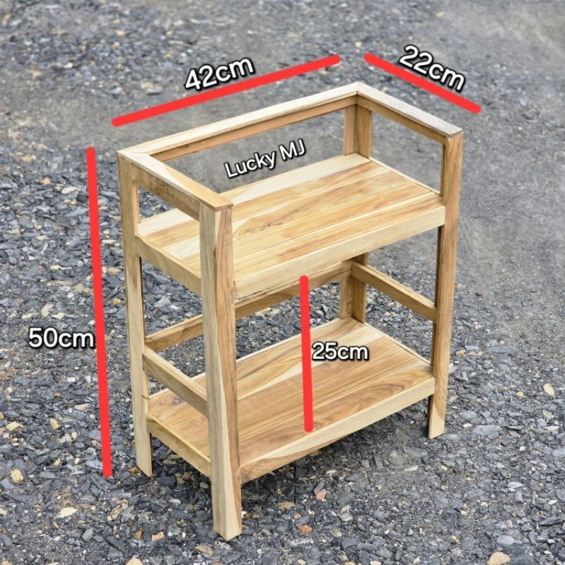 ชั้นวางของอ​เนกประสงค์​ 2ชั้น​และ3ชั้นขนาด22x42x50cmไม้สักชั้นวางหนังสือ