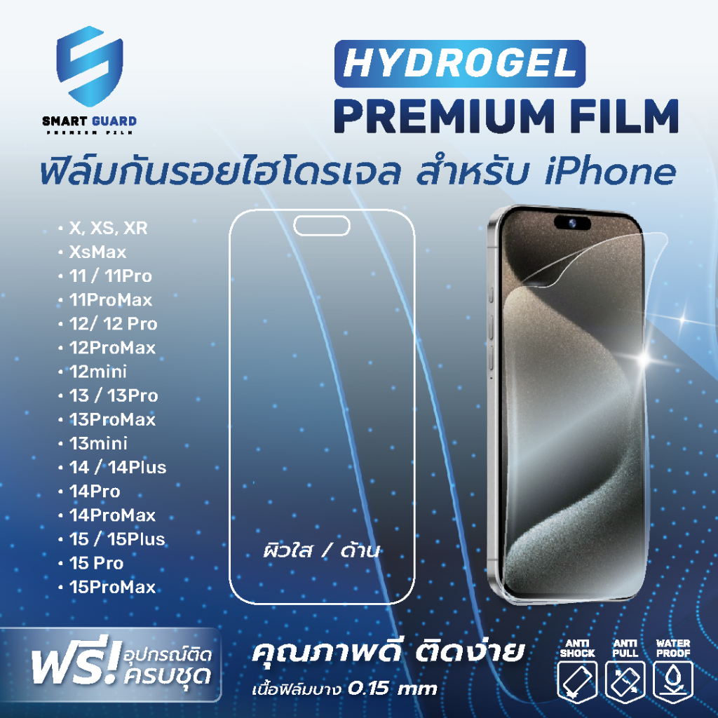 [ฟิล์มหน้า] Hydrogel TPU ฟิล์มไฮโดรเจล ฟิล์มหน้า ฟิล์มหน้าไอโฟน  iPhone 15 14 13 12 11 X 8 7 6 SE SEII