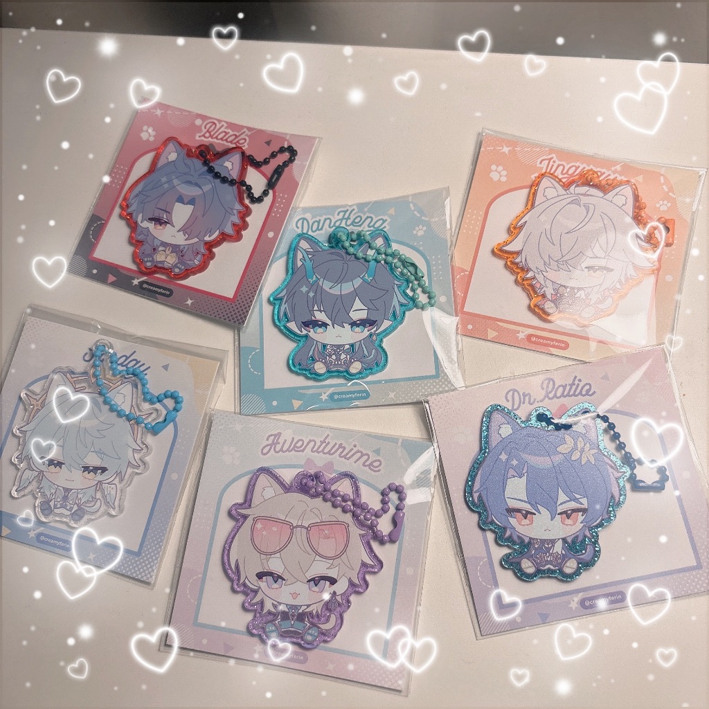 [พร้อมส่ง*หมดแล้วไม่มีรีสต็อค] พวงกุญแจอะคริลิกกลิตเตอร์ Honkai Star Rail | Fanmade