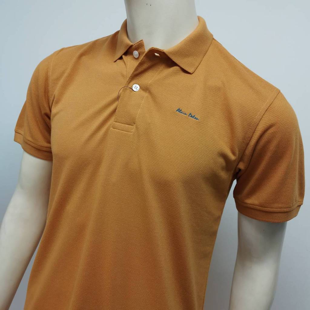 Alain Delon Polo เสื้อโปโล สีพื้น ผู้ชาย ไม่มีกระเป๋าที่อก ( มี 5 สี )  รุ่น SSK018-1