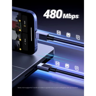 UGREEN รุ่น L512 สายชาร์จ CtoC USB2.0 Fast charge รองรับการชาร์จสูงสุด PD100W / 240W ความยาว 1 เมตร