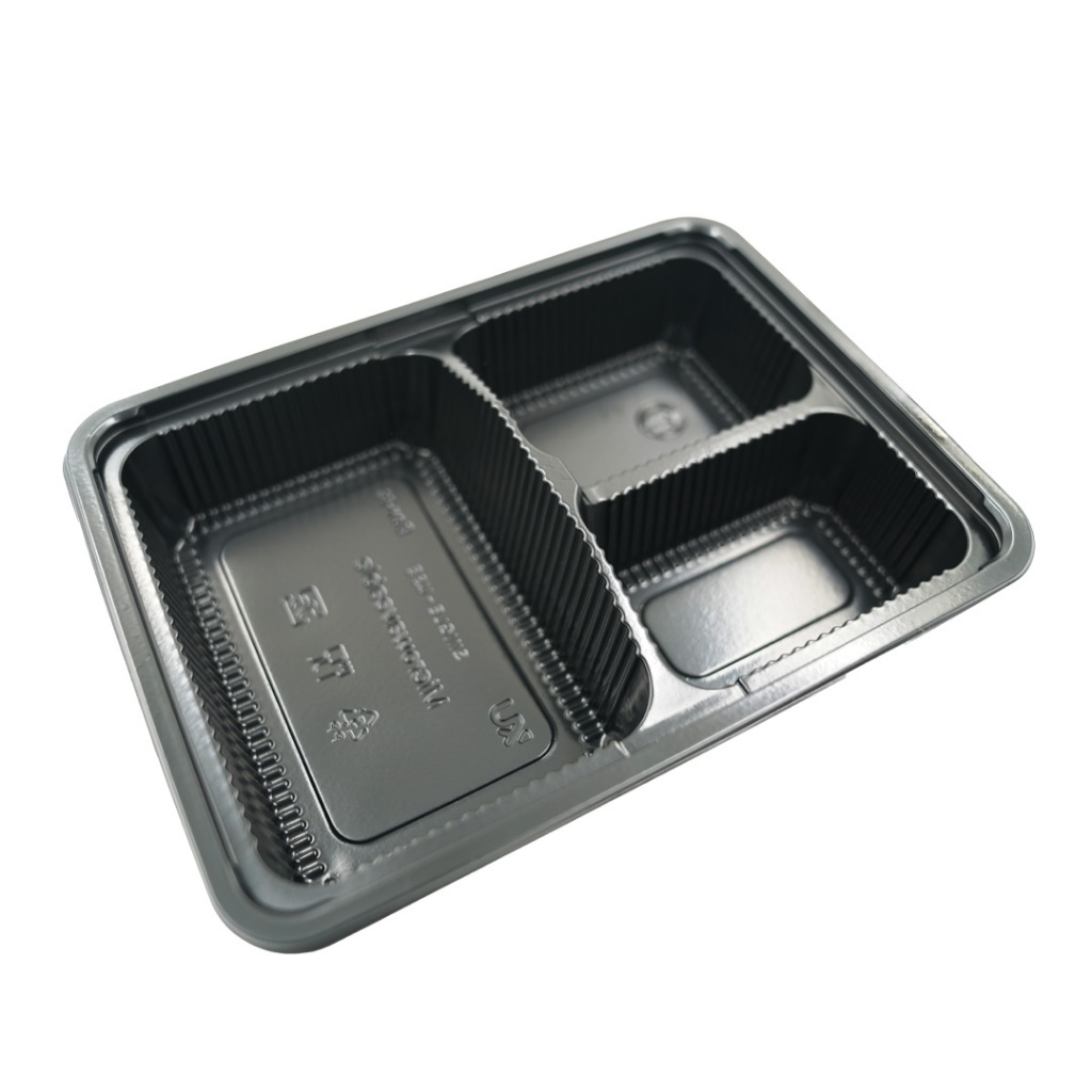 KU Pack กล่องพลาสติกใส่อาหาร 3 ช่อง สีดำ รุ่น BOX30 ขนาด 750 ml. (25 ชิ้น/แพค) - รูปที่ 4