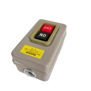BS-211B /216B /230B POWER PUSH BUTTON SWITCH สวิตช์กดจม กล่องเหล็กแบบติดลอย 3โพ 500V 10A 1.5KW /15A 2.2KW /30A 3.7KW
