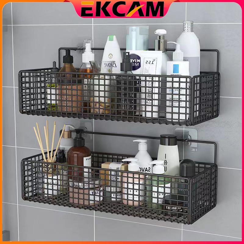 🇹🇭Ekcam ชั้นวางของในห้องน้ำ อ่างล้างจาน ห้องครัว ที่เก็บของอ่างอาบน้ำ ติดผนังช่วยประหยัดพื้นที่ชั้นวางของในห้องน้ำ rack