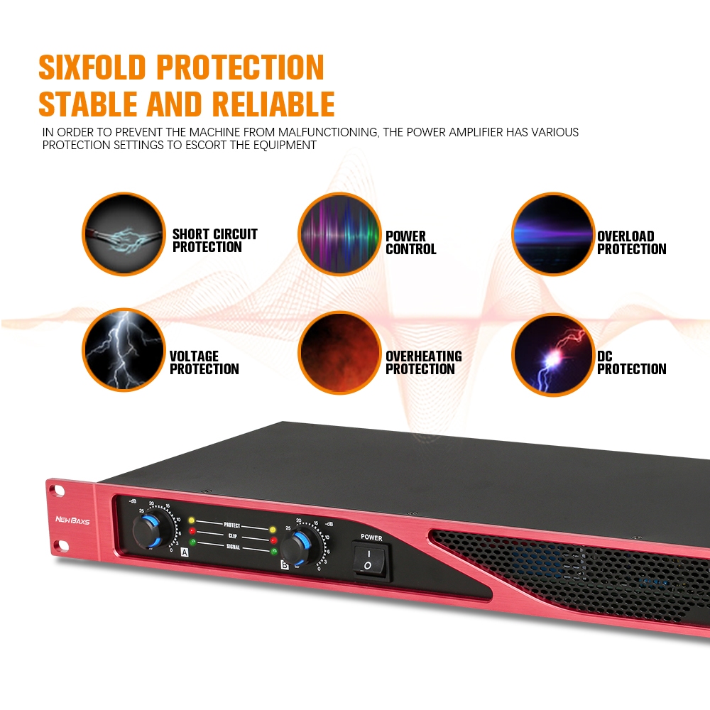NEW BAXS เครื่องขยายเสียงภายในบ้านคลาส D 550W*2 รุ่น XM-200 แบบบางพิเศษ สามารถเชื่อมต่อเครื่องขยายเสียงระดับมืออาชีพได้