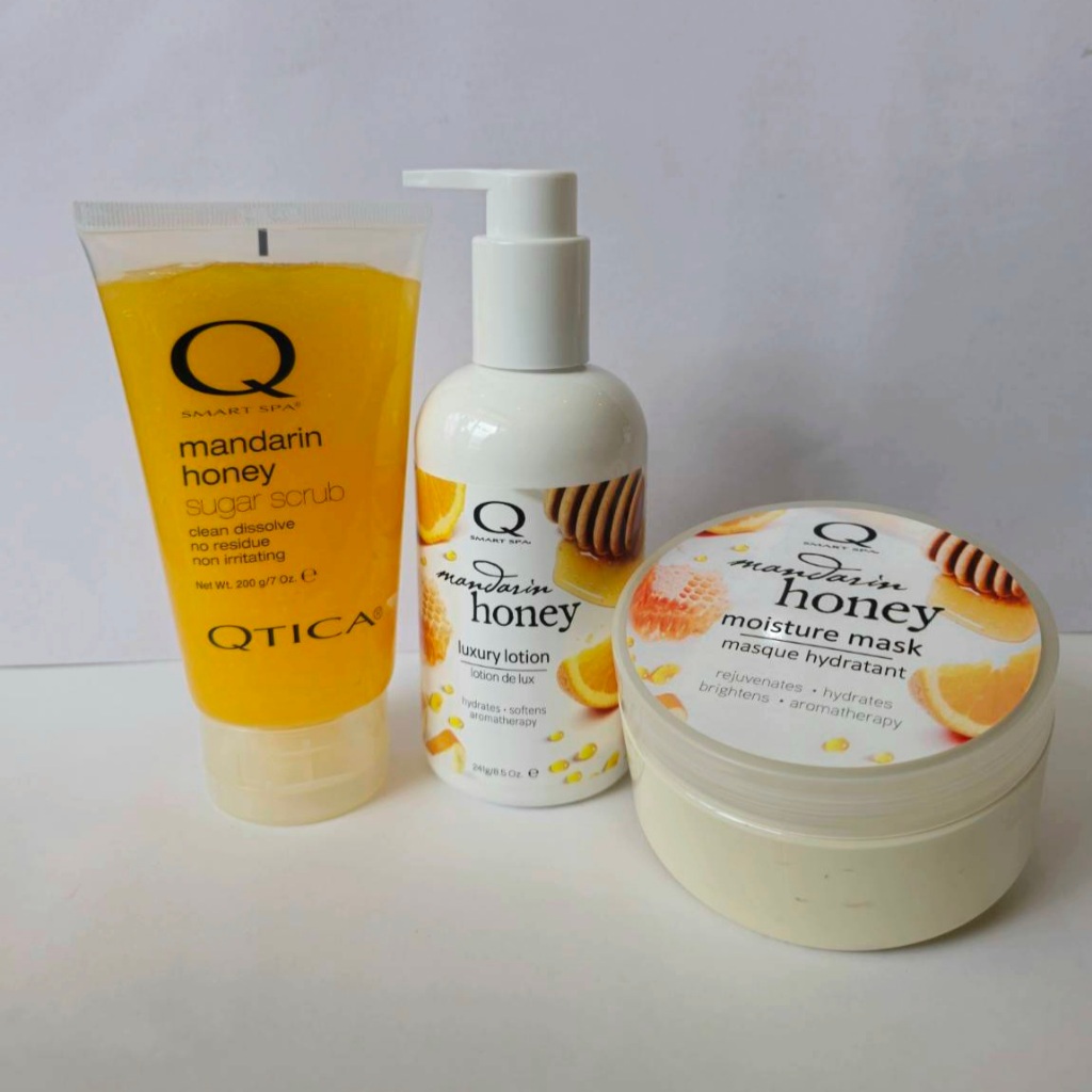 Qtica Spa set mini เซตสปา 3 ชิ้น กลิ่น Mandarin Honey ขนาดมินิ ของแท้นำเข้าจากอเมริกา🇺🇲 สปามือ สปาเท