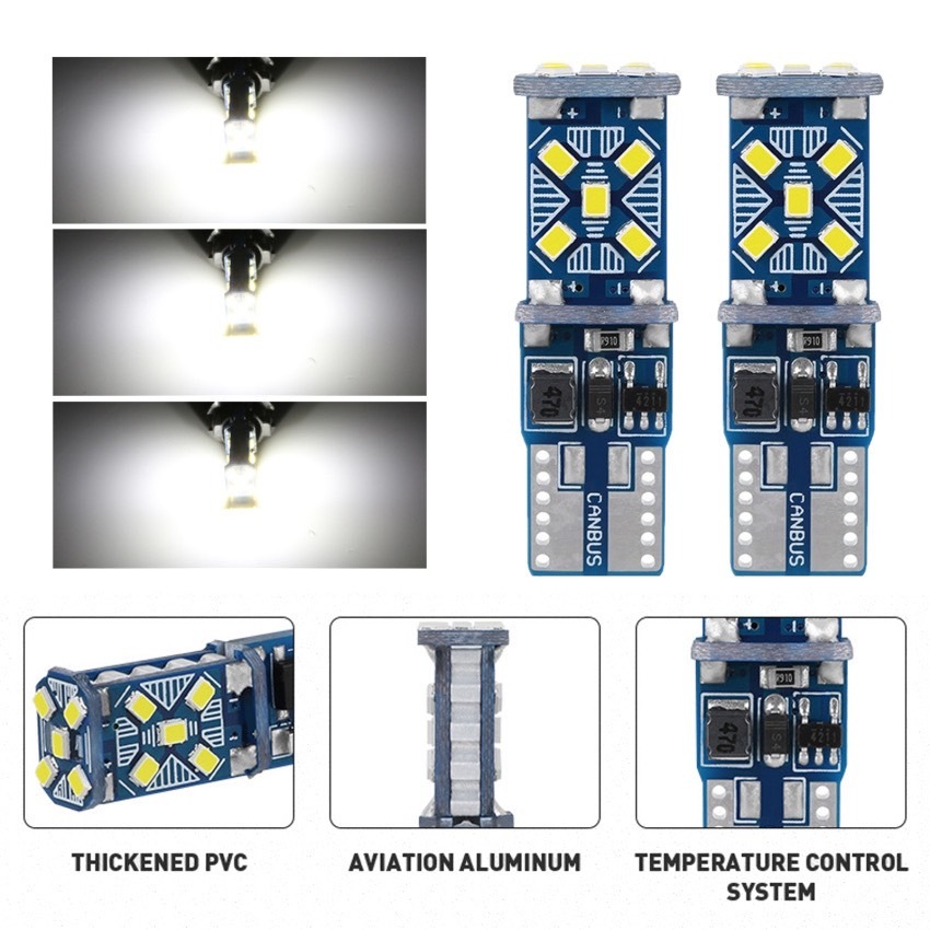 King-carmate หลอดไฟหรี่ T10 4014 15SMD 5W 1คู่ CANBUS มีหลากสีให้เลือก ใช้ได้ 12Vและ24V สินค้าพร้อมส