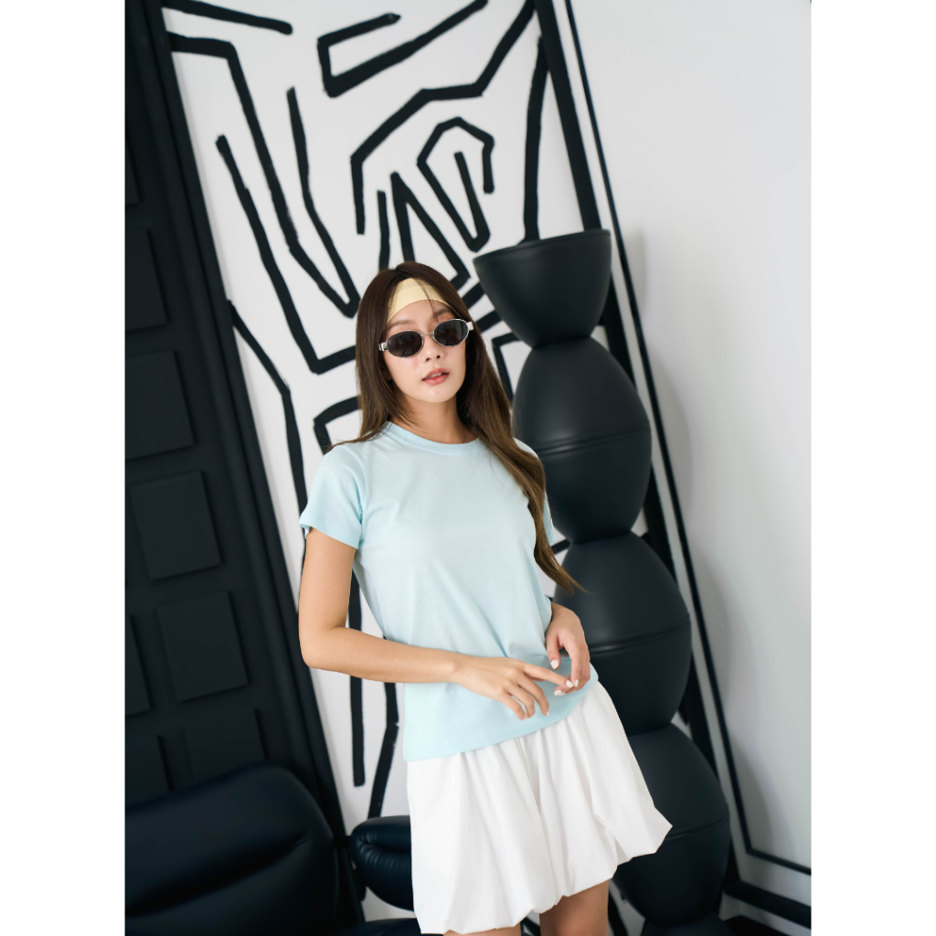 Pela.bkk - Airy top เสื้อยืด สีฟ้าอ่อน light blue