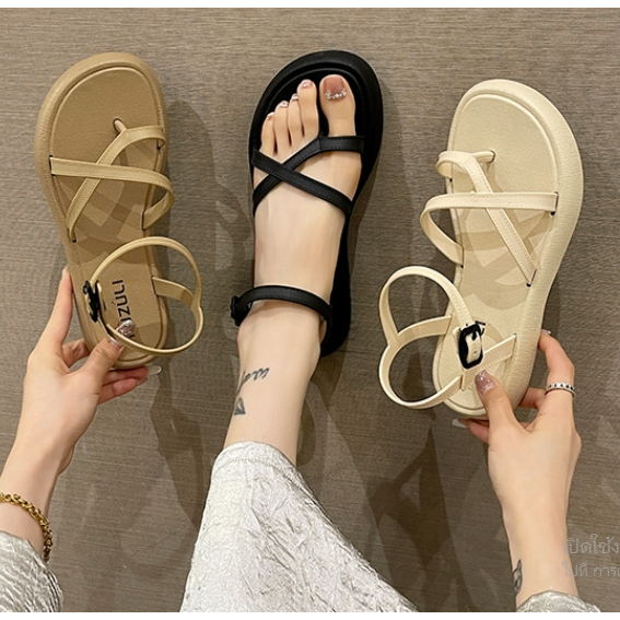 รองเท้าแฟชั่น รองเท้าแตะรัดส้น รองเท้าส้นแบน สไตล์เกาหลี 2026-1