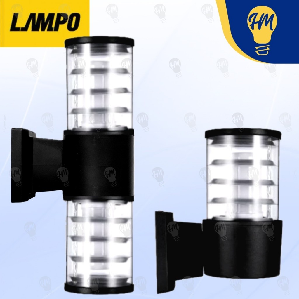 Lampo โคมไฟติดผนัง ทรงกระบอก ส่องขึ่น-ลง ดำ (ไม่รวมหลอดไฟ)