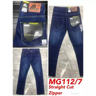 กางเกงยีนส์ขายาว ผู้ชาย MG112 เป้าแบบซิป ผ้ายืด
