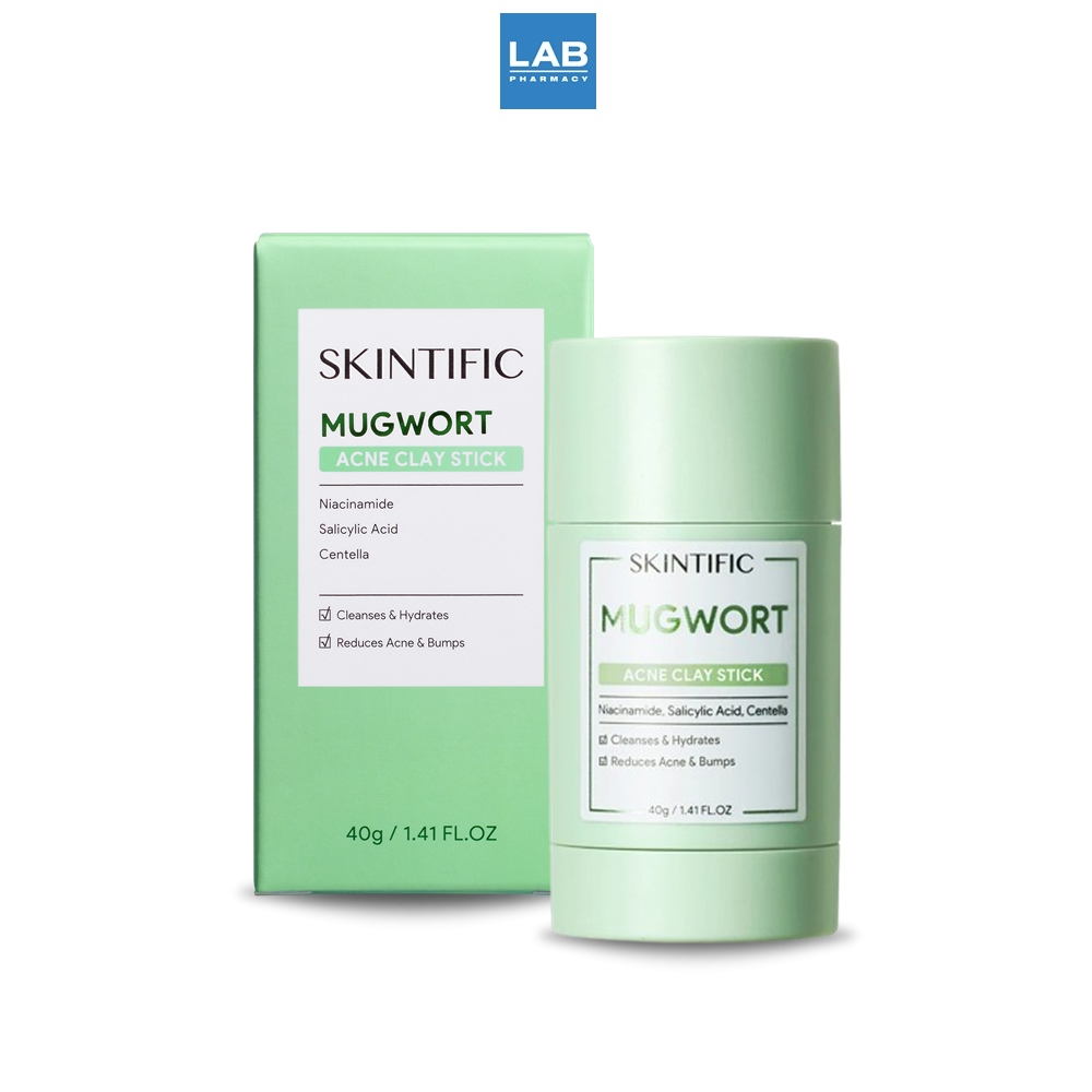 SKINTIFIC Mugwort Anti Pores & Acne Clay Stick 40 g. - มาสก์โคลนแบบแท่ง ช่วยดูแลปัญหาสิว