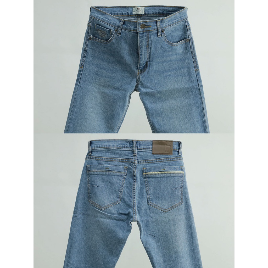 กางเกงยีนส์ ผู้ชาย กระบอกเล็ก ผ้ายืด สีซีด MEDIA JEANS (SN:SS22/4) ราคา ถูกที่สุด ดีลบีเคเค แกลเลอรีภาพที่ 6