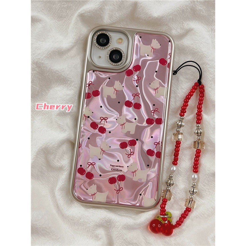 🔥จัดส่ง24ชม🔥for iPhone 15/14/13/12/11 Pro max case เคสไอโฟน11 แฟชั่น บางเบาพกพาง่าย เชอร์รี่ ลูกสุนัข case