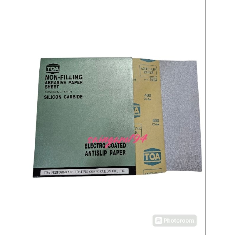 กระดาษทรายขัดแห้ง TOA #400 แพค 100 แผ่น กระดาษทรายToa