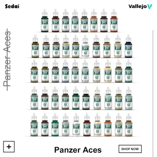 [ ส่งฟรี ลด 50% 🔥 ] วาเลโฮ สีเพ้นท์โมเดล สูตรน้ำ Vallejo Model Color สีเพ้นท์โมเดล สีเกมส์ Panzer Aces 17 ML