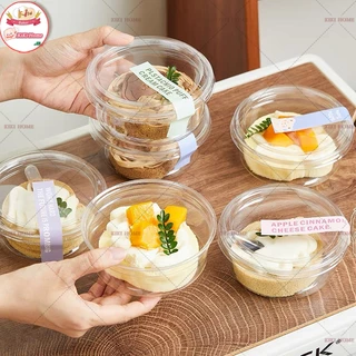 ถ้วยใส่อาหารPET-พร้อมฝา (1แถว50ใบ) ใช้สำหรับใส่เยลลี่ ท็อปปิ้ง ของหวาน และอื่นๆ ถ้วยข้าวกลม กล่องอาหารพลาสติก360ml/500ml