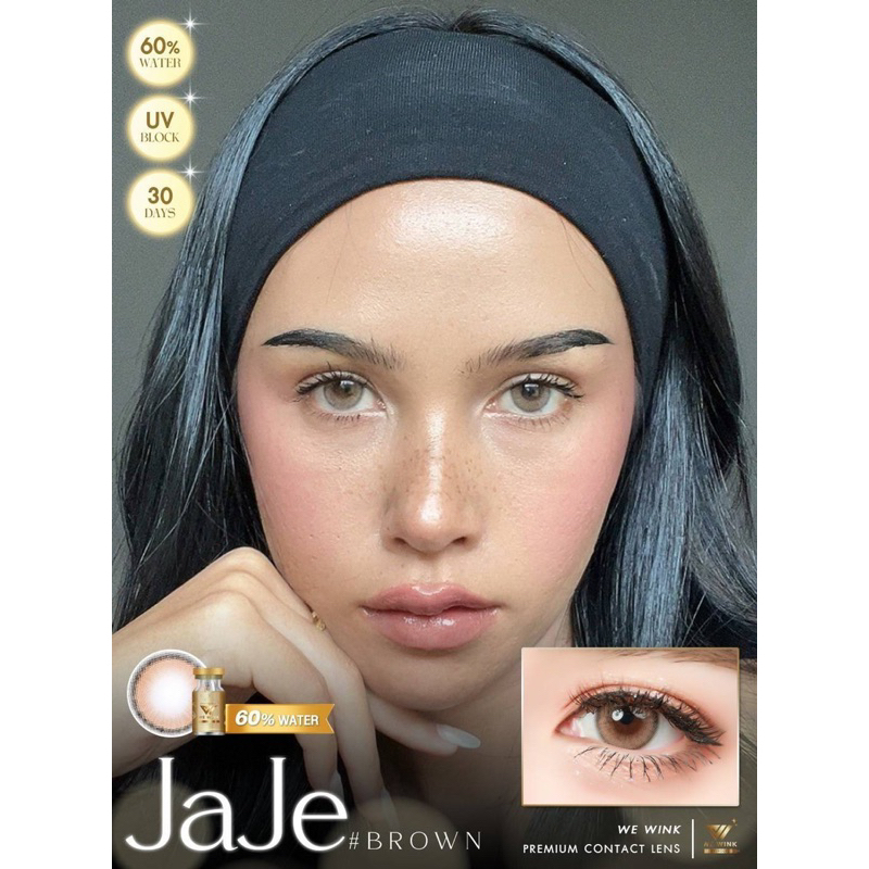 Jaje (ตาโต) Bigeye 👁👁(We Wink ฝาทอง) อมน้ำ 60%มากสุดในไทย Hydrogel Lens ป้องกันUV☀️