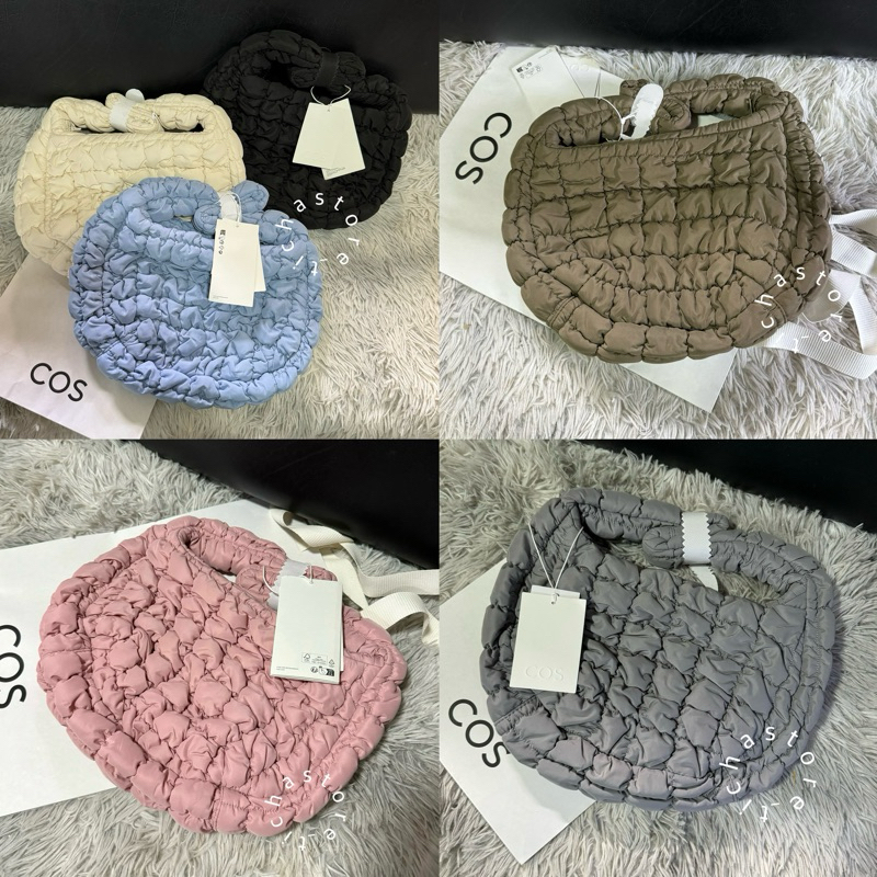 (พร้อมส่ง) กระเป๋า Cos Quilted Mini Bag สี Grey/Sakura Pink/Beige/Stone/Black ของแท้100%