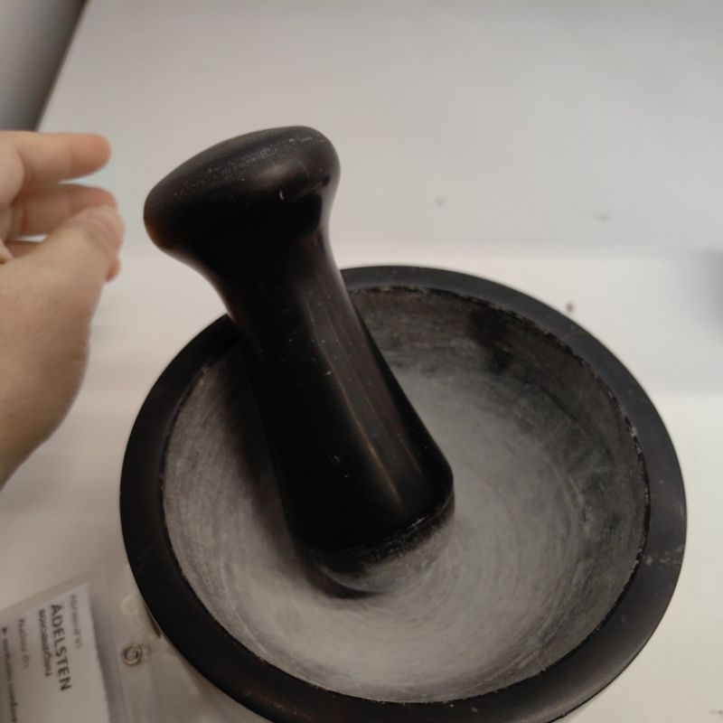 IKEA แท้ค่ะ ÄDELSTEN แอเดลเสตียน ครกและสาก, หินอ่อน ดำ