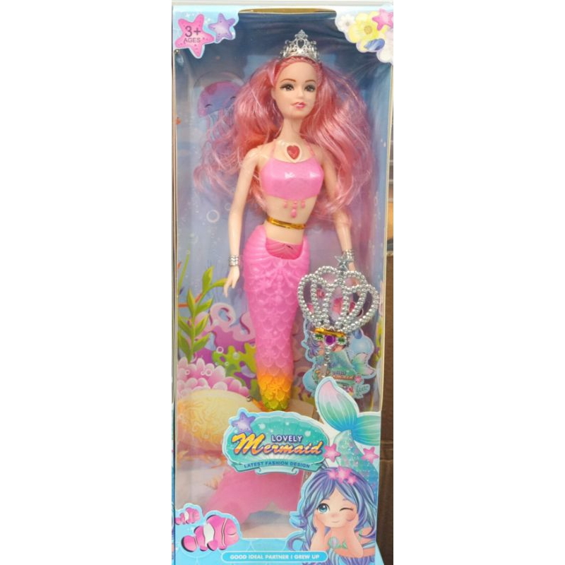 ตุ๊กตาบาร์บี้นางเงือก Barbie mermaid with sea animals