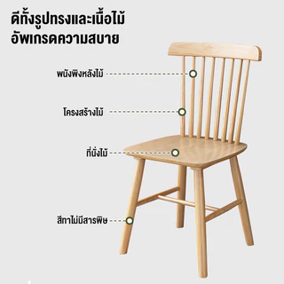 เก้าอี้ เก้าอี้กินข้าว เก้าอี้ไม้ยางพารา สไตล์เรียบหรู ทำจากไม้ยางพารา สไตล์โมเดิร์น ไม้เนื้อแข็ง