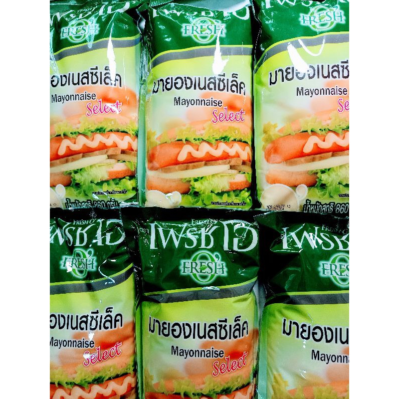 ￼FRESH  O  MAYONNAISE SELECT 860 G.  เฟรสโอ มายองเนสซีเล็ค 860 กรัม(สีเขียว)