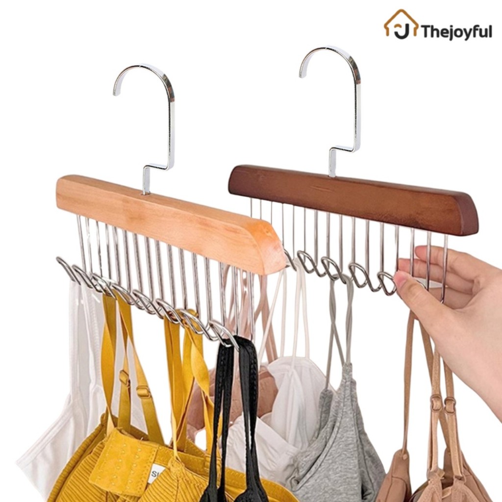 ไม้แขวนเสื้อ ไม้แขวนชุดชั้นใน hanger ที่แขวนผ้า ตะขอ 8 ตัว แข็งแรง ทนทาน