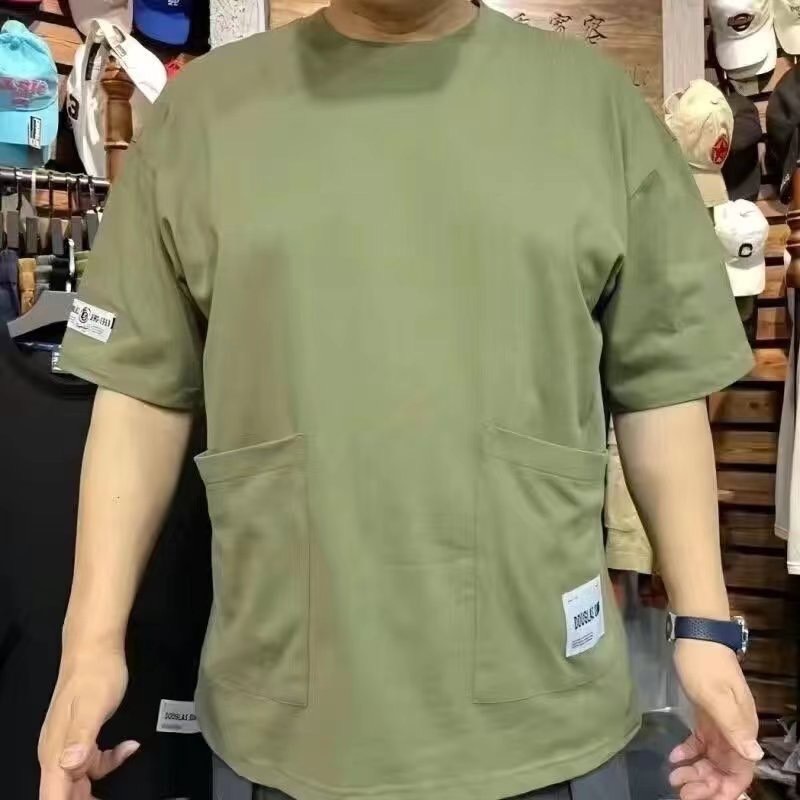 T23 เสื้อยืดกระเป๋าหน้า2ข้าง มี3สี เสื้อคอกลม ใส่ได้ทุกเพศเหมาะสำหรับคนอวบ ผ้านิ่มใส่สบาย