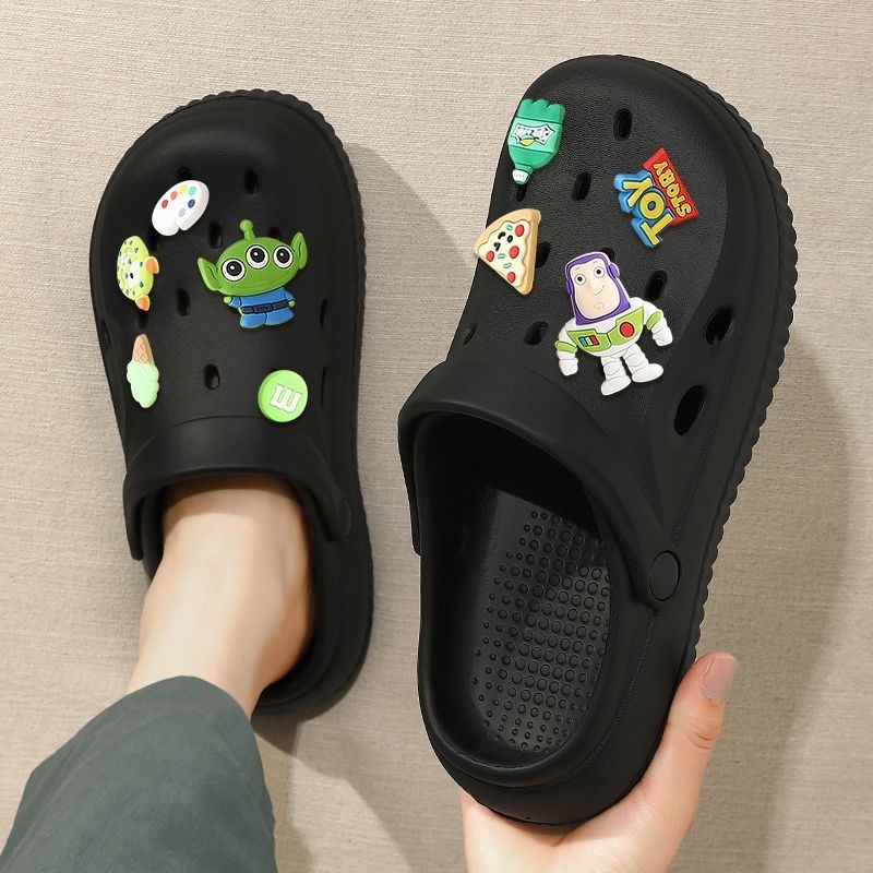 รองเท้าหัวโต สีพาสเทล แถมตัวติดรองเท้า แบบสวม สายรัดส้นเท้า วัสดุยาง EVA สินค้าพ