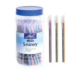 ปากกา​ elfen​ LISO​ SNOWY  สีน้ำเงิน​ 0.5​ มม.​ 50​ ด้าม