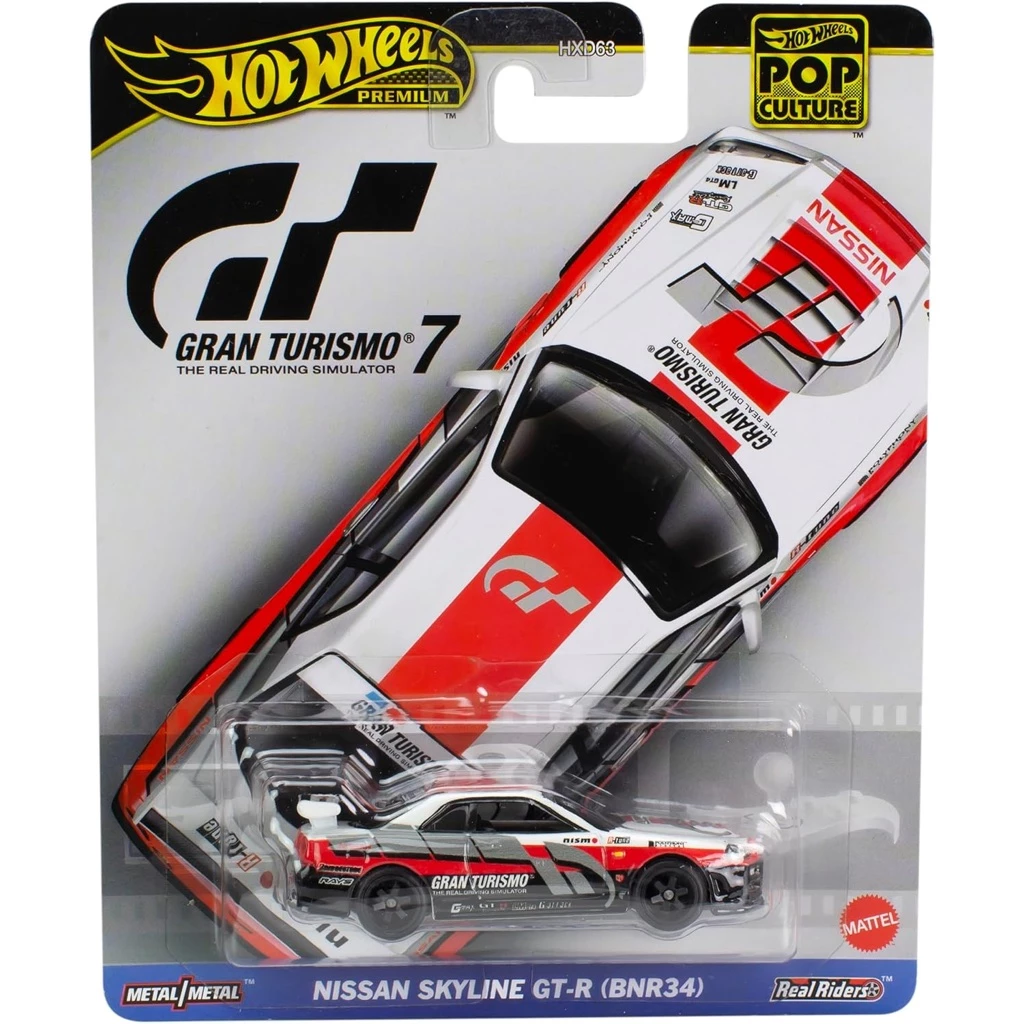 รถเหล็ก HOTWHEELS PREMIUM ของแท้ Pop Culture Gran Turismo - Nissan Skyline GT-R (BNR34)(HWP2024_#HKC28)