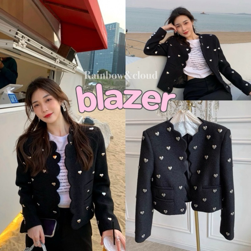 Blazer แต่งลายหัวใจนูนรอบตัว TAG : M.K STUDIO