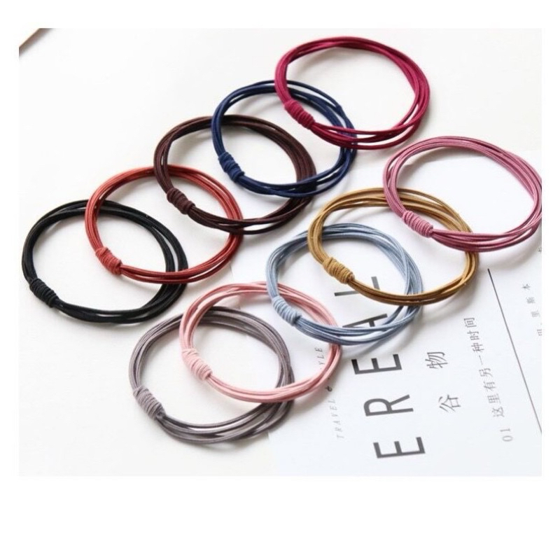 พร้อมส่ง ยางรัดผม แบบ4เส้นในเส้นเดียว รัดผม มัดผม เชือกคาดผม ยืดหยุ่นสูง สี่เส้น สไตล์เกาหลี