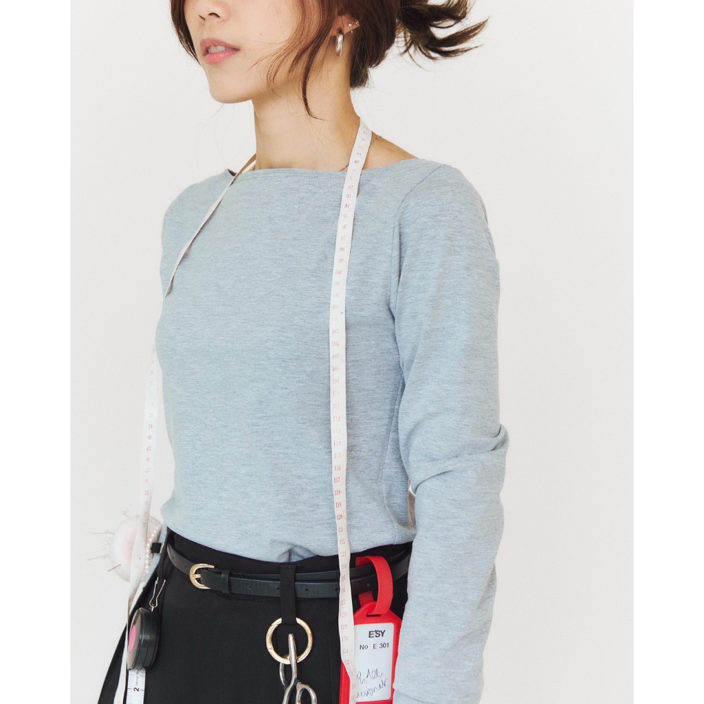 Pudee Kim  Tee เสื้อยืดแขนยาวคอปาด - รูปที่ 7