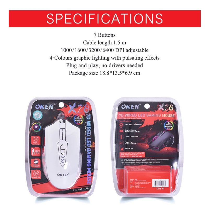 OKer Gaming Mouse รุ่น L7-15 สีดำ รุ่นX28มี4สี - รูปที่ 4