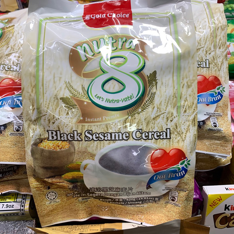 Gold Choice Nutra 8 Black Sesame Cereal โกลช้อยส์ ข้าวโอ๊ตสำเร็จรูป รสงาดำ พร้อมธัญพืช 8 อย่าง