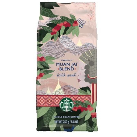 STARBUCKS Whole Coffee Bean Muan Jai Blend สตาร์บัค เมล็ดกาแฟคั่ว ม่วนใจ๋ เบลนด์ 250g.