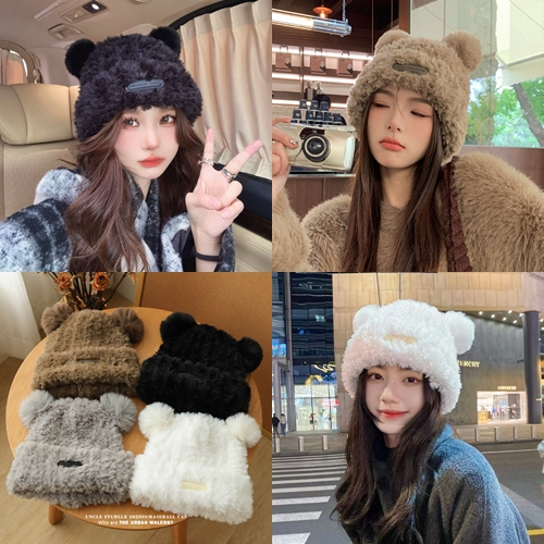 หมวกไหมพรม_Meng Cap_Hat ใส่กันหนาว ลายปัก มีหลายสี ราคาถูก พร้อมส่ง